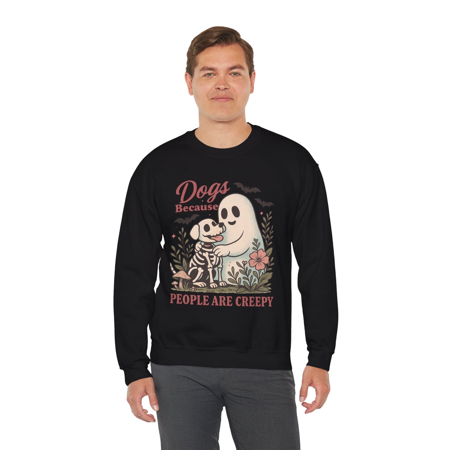 Dogs Because People Are Creepy Unisex Heavy Blend Crewneck Sweatshirt