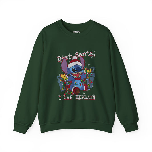 Dear Santa I Can Explain Christmas Sweatshirt – Funny Unisex Heavy Blend Holiday Crewneck