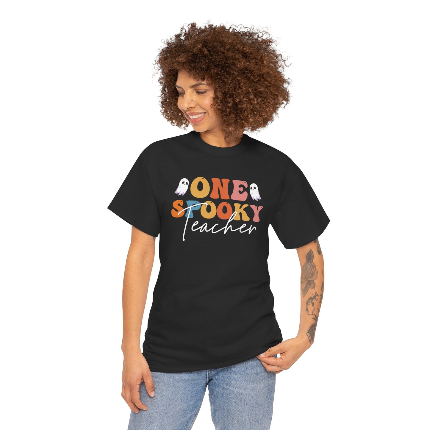 One Spooky Teacher Women's Heavy Cotton T-Shirt
