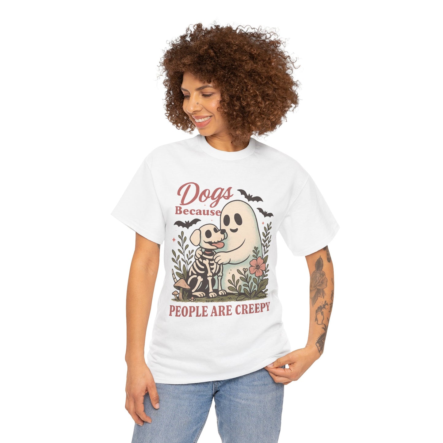 Dogs Because People Are Creepy Unisex Heavy Cotton T-Shirt