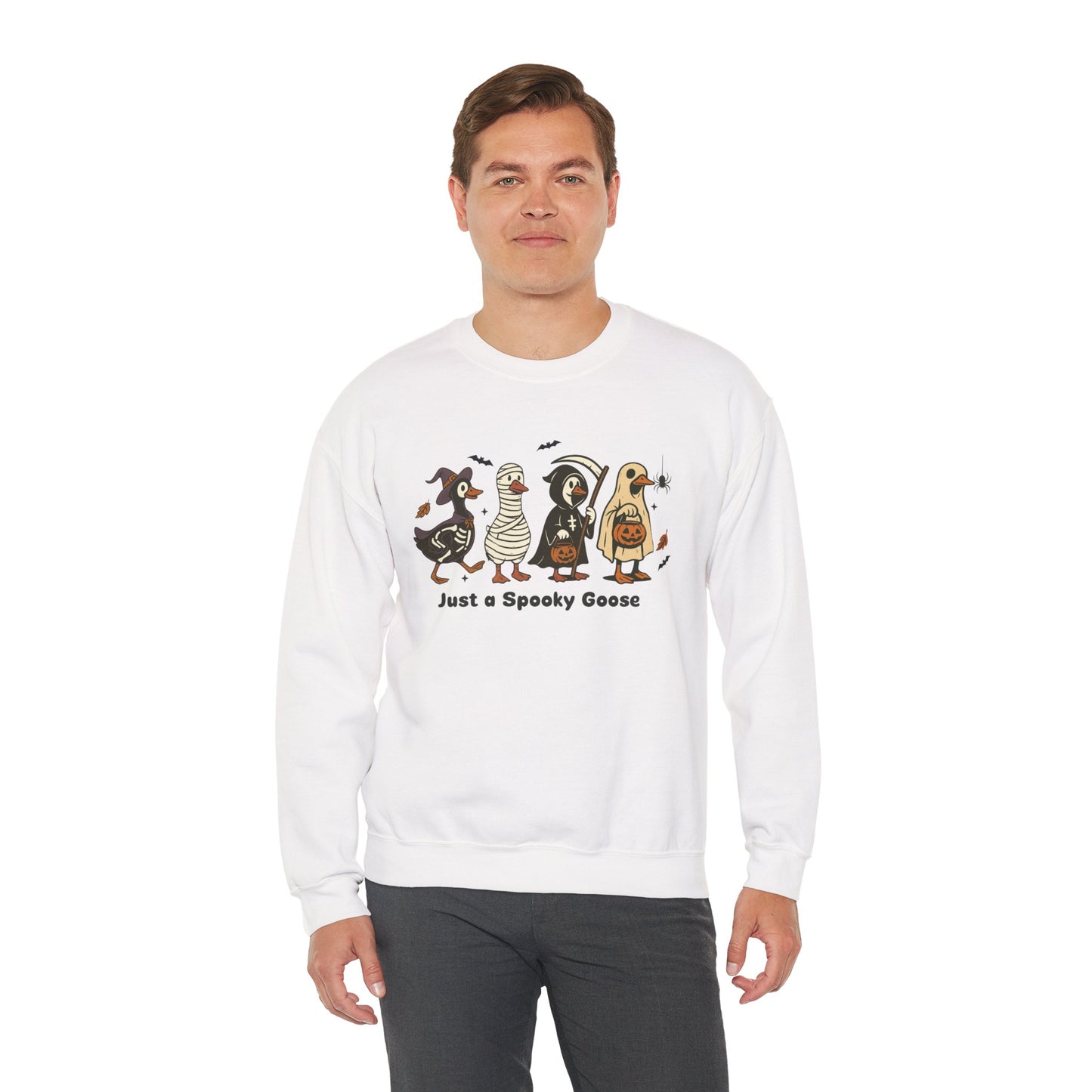 Just A Spooky Goose Unisex Heavy Blend Crewneck Sweatshirt