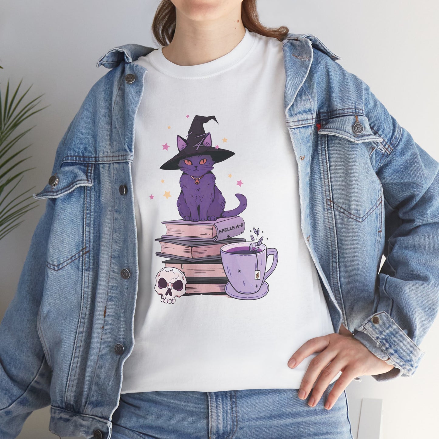 Cat Witch Women's Heavy Cotton T-Shirt