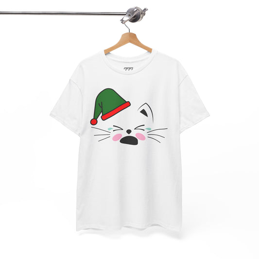 Elf Cat Christmas T-Shirt – Cute Kawaii Cat Holiday Tee (Unisex)