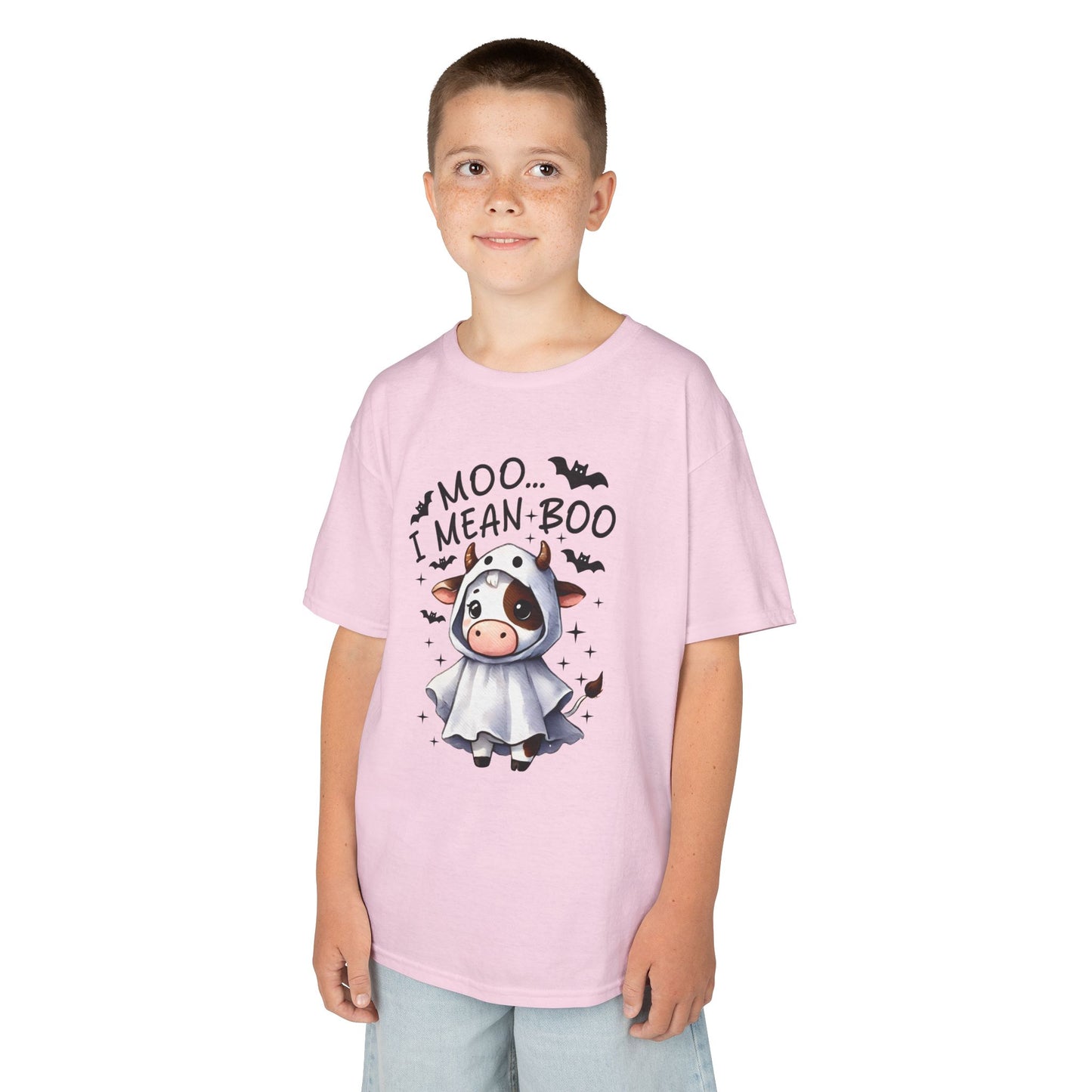 MOO...I Mean-BOO Kids Heavy Cotton T-Shirt