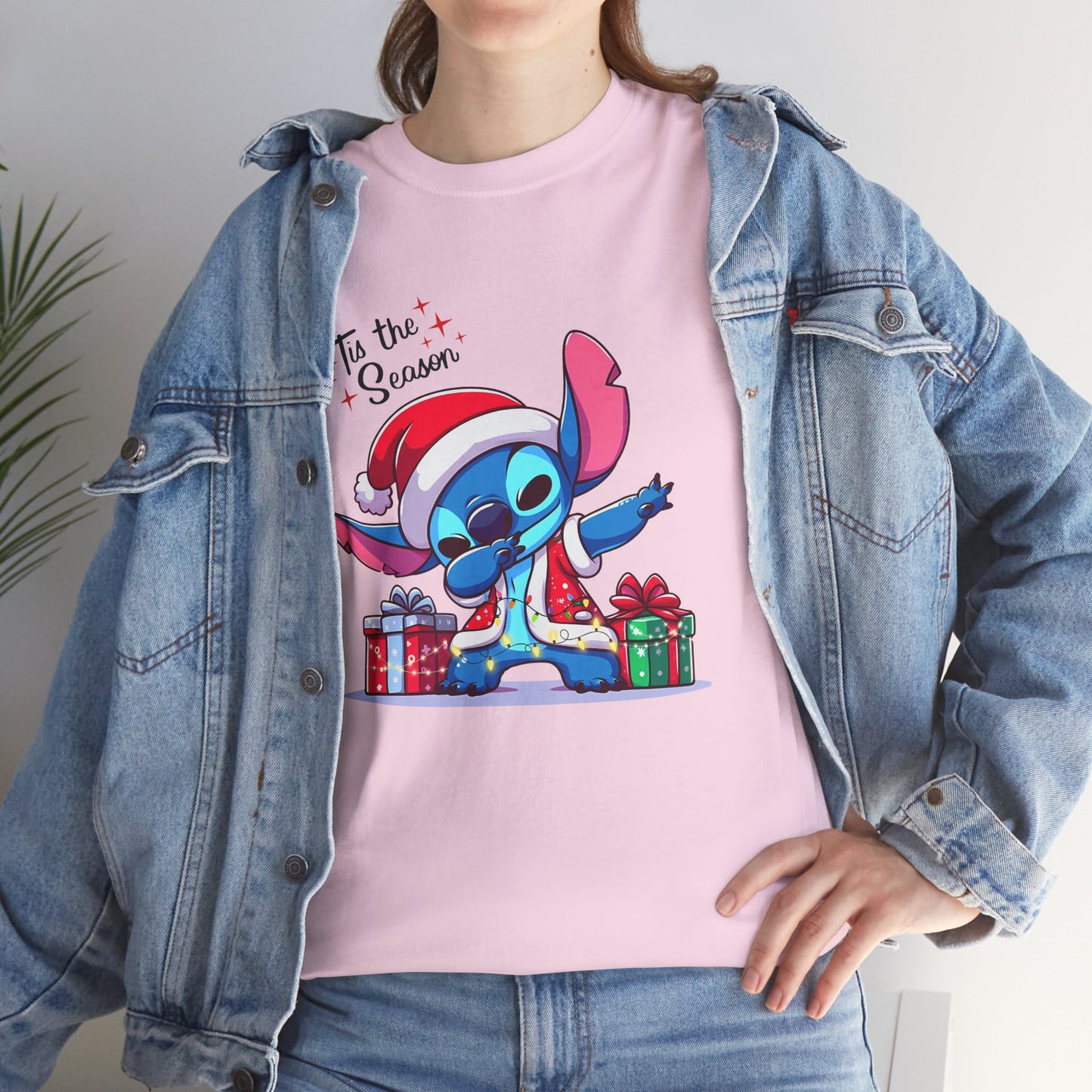 Tis the Season Blue Alien Christmas T-Shirt – Cute Holiday Unisex Heavy Cotton Tee
