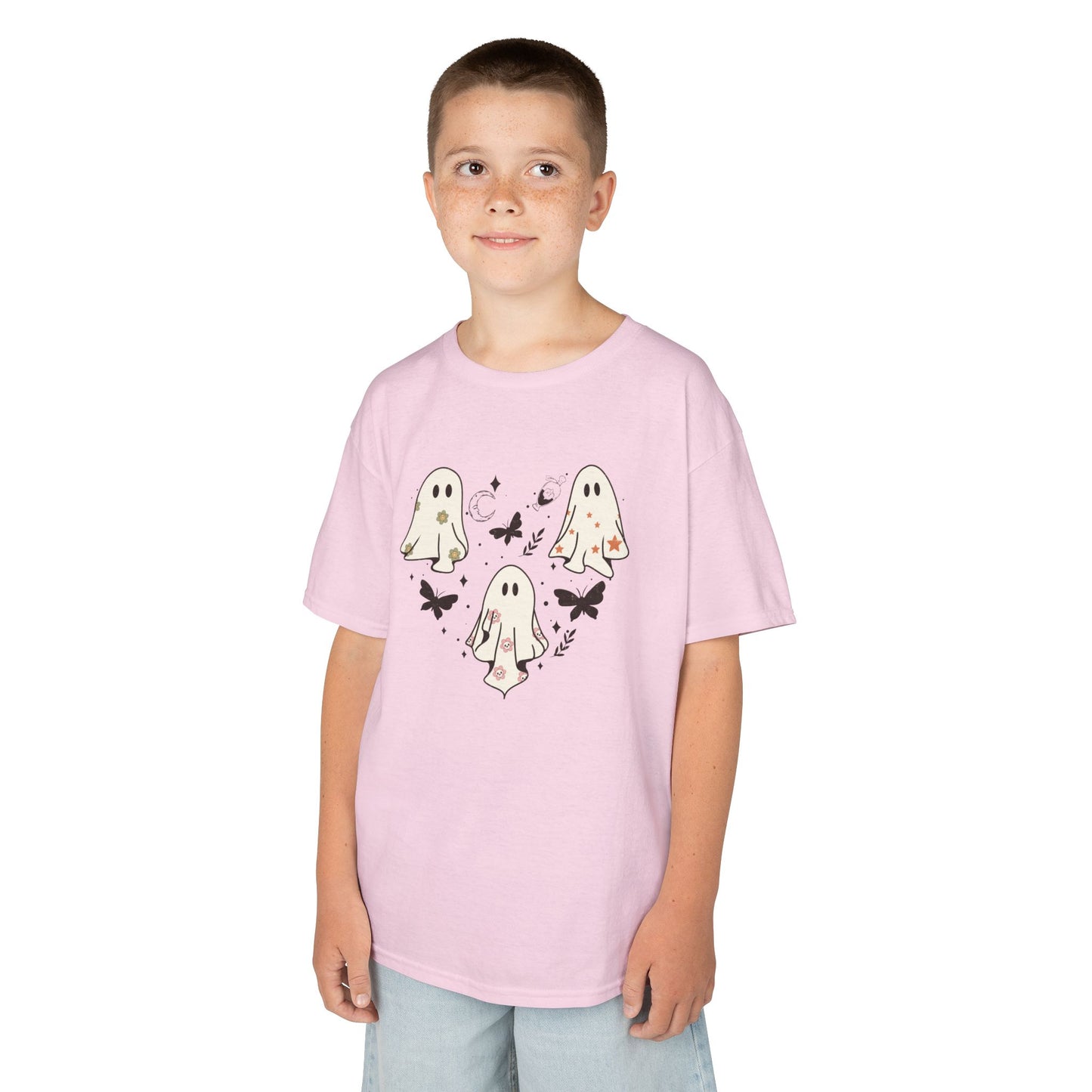 Little Ghost Heart Kids Heavy Cotton T-Shirt