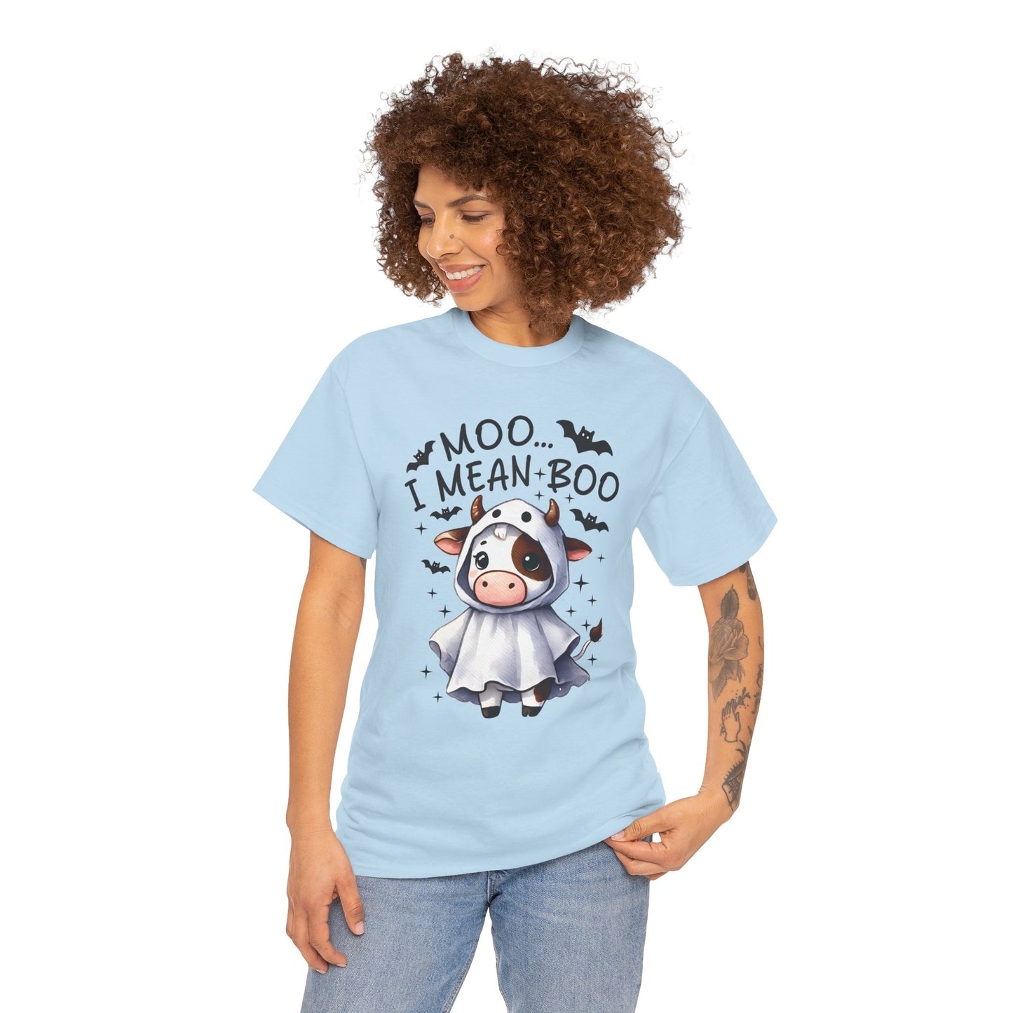 MOO...I Mean-BOO Unisex Heavy Cotton T-Shirt