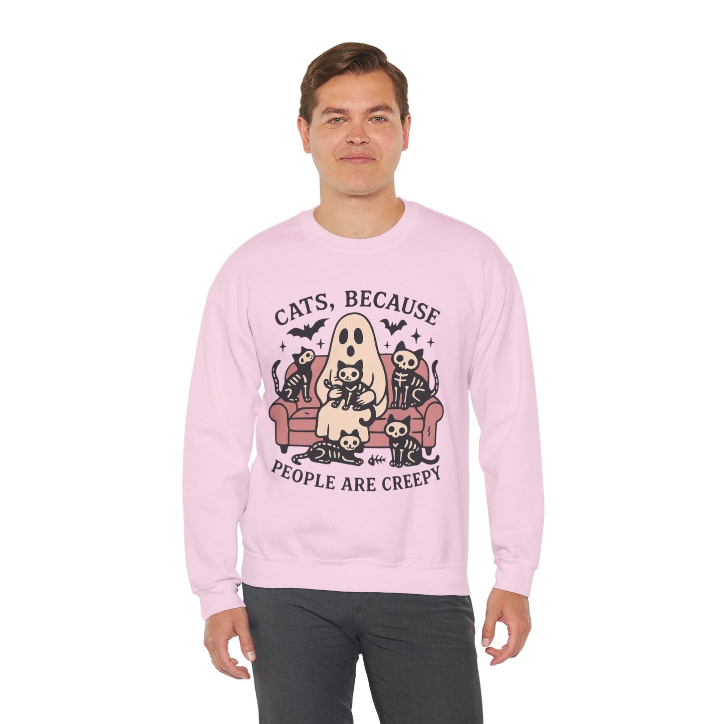 Cats Because People Are Creepy Unisex Heavy Blend Crewneck Sweatshirt