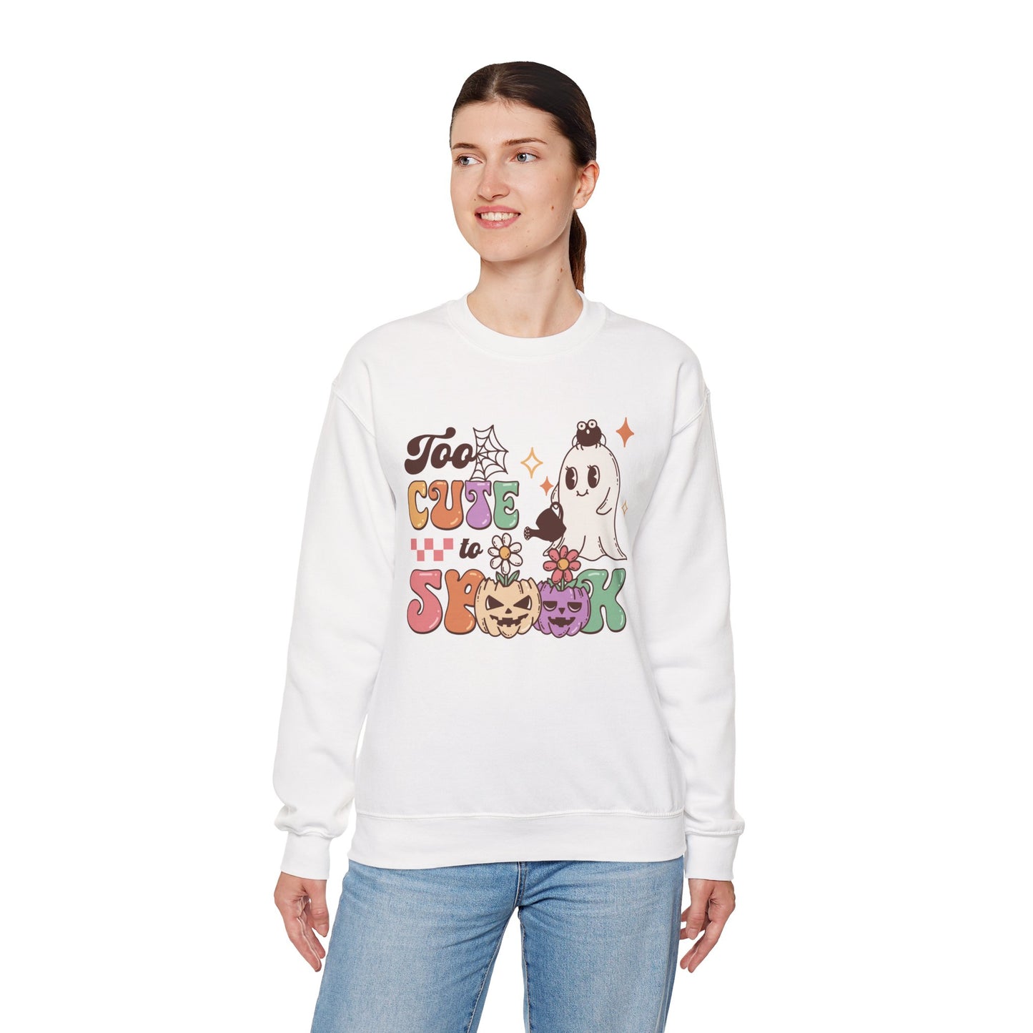 Too Cute To Spook Women's Heavy Blend Crewneck Sweatshirt