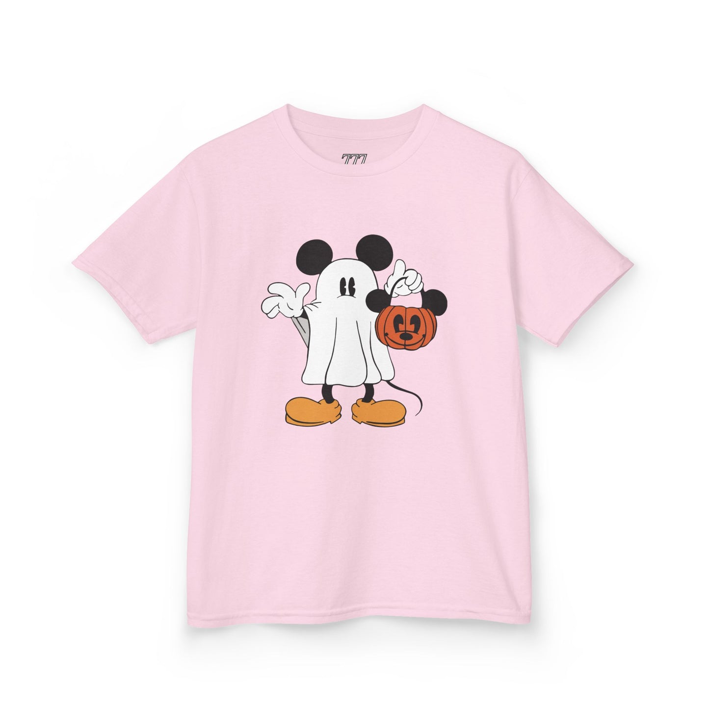 Mickey Ghost Kids Heavy Cotton T-Shirt