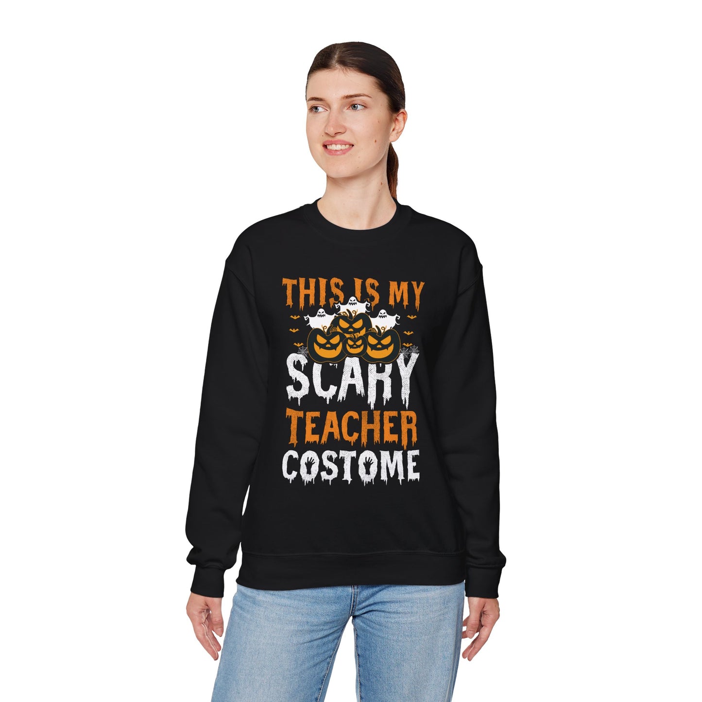 This Is My Scary Teacher Costume Unisex Heavy Blend Crewneck Sweatshirt