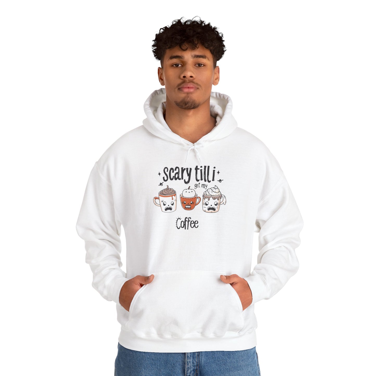 Scary Until I Get My Coffee Unisex Heavy Blend Hoodie