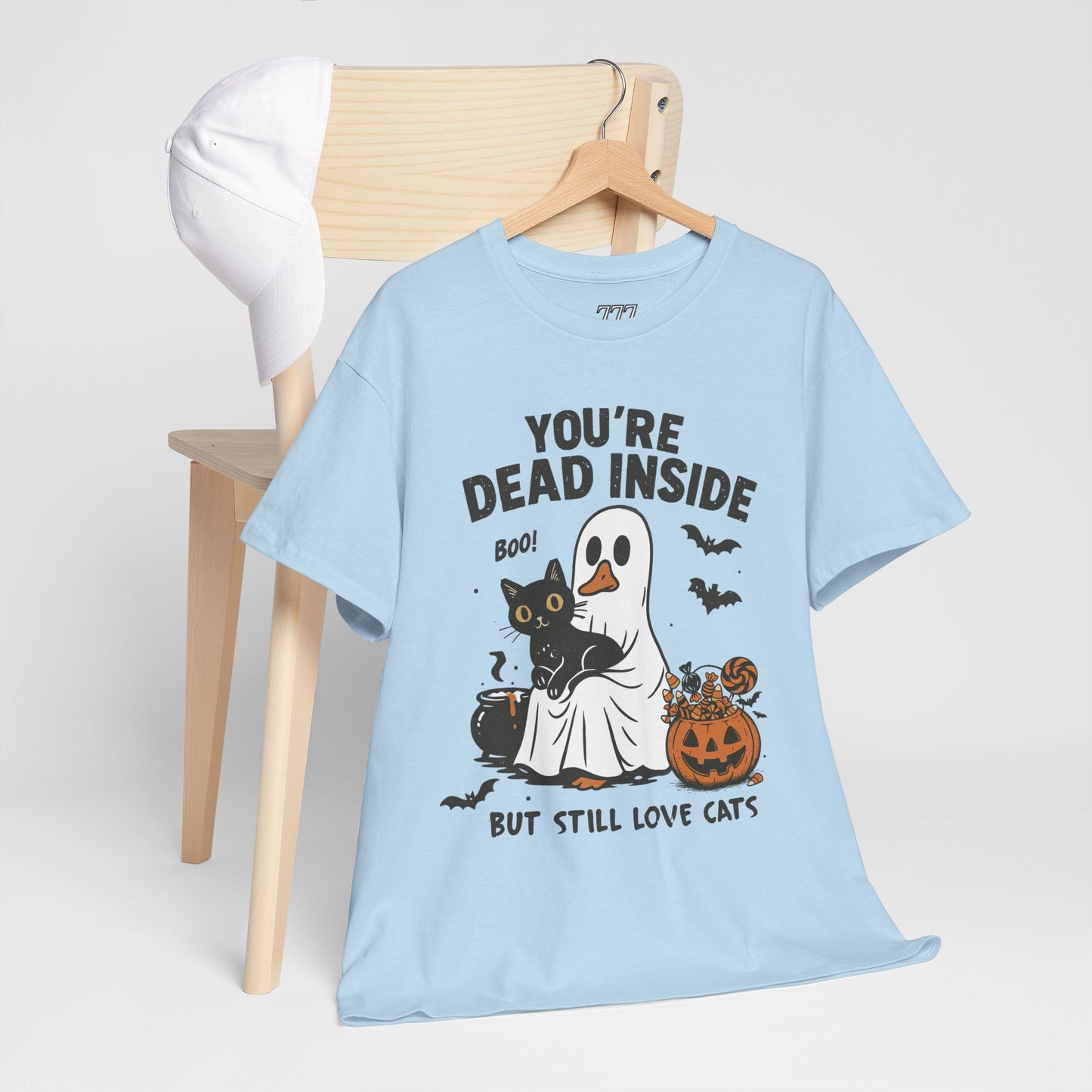 You're Dead Inside But Still Love Cats Unisex Heavy Cotton T-Shirt
