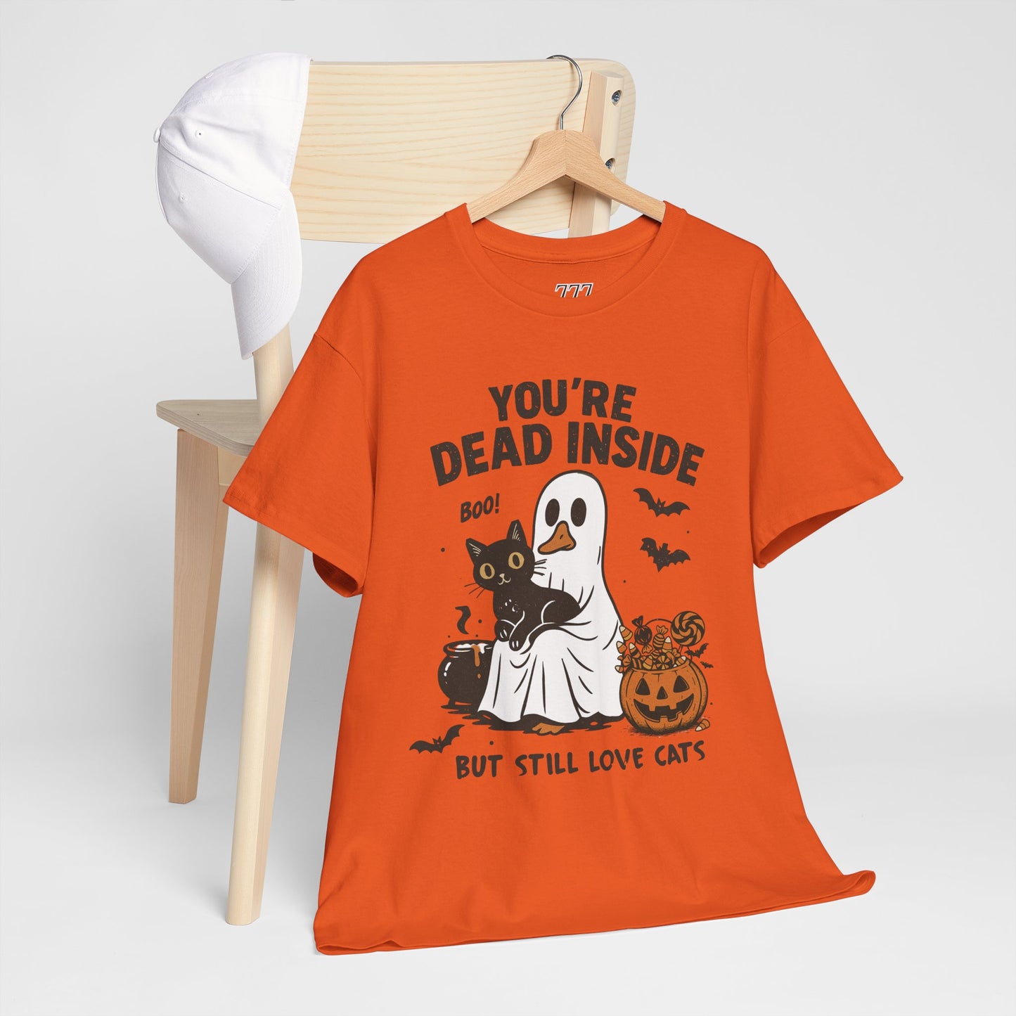 You're Dead Inside But Still Love Cats Unisex Heavy Cotton T-Shirt