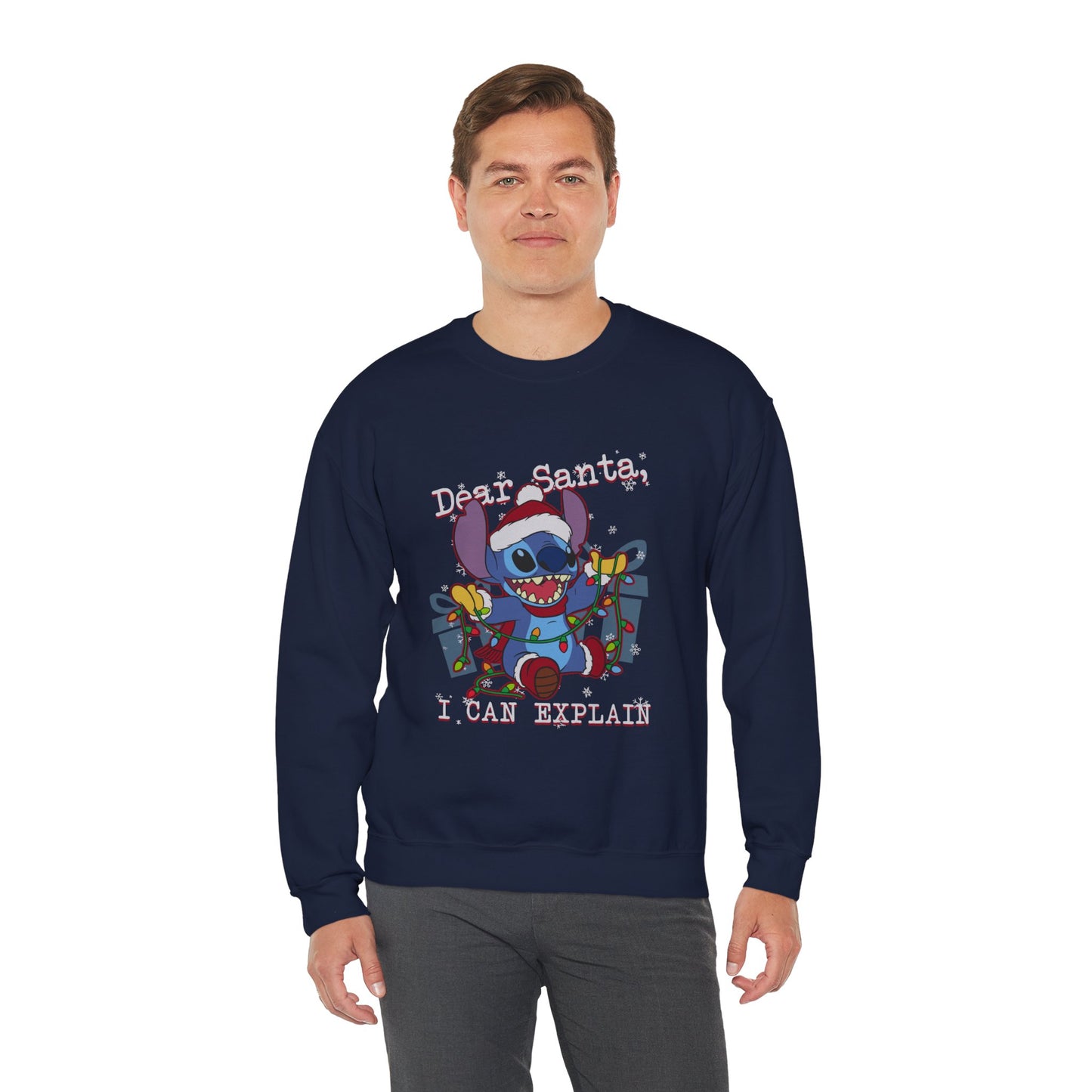 Dear Santa I Can Explain Christmas Sweatshirt – Funny Unisex Heavy Blend Holiday Crewneck