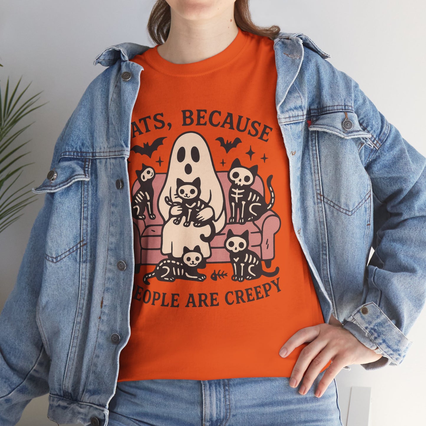 Cats Because People Are Creepy Unisex Heavy Cotton T-Shirt