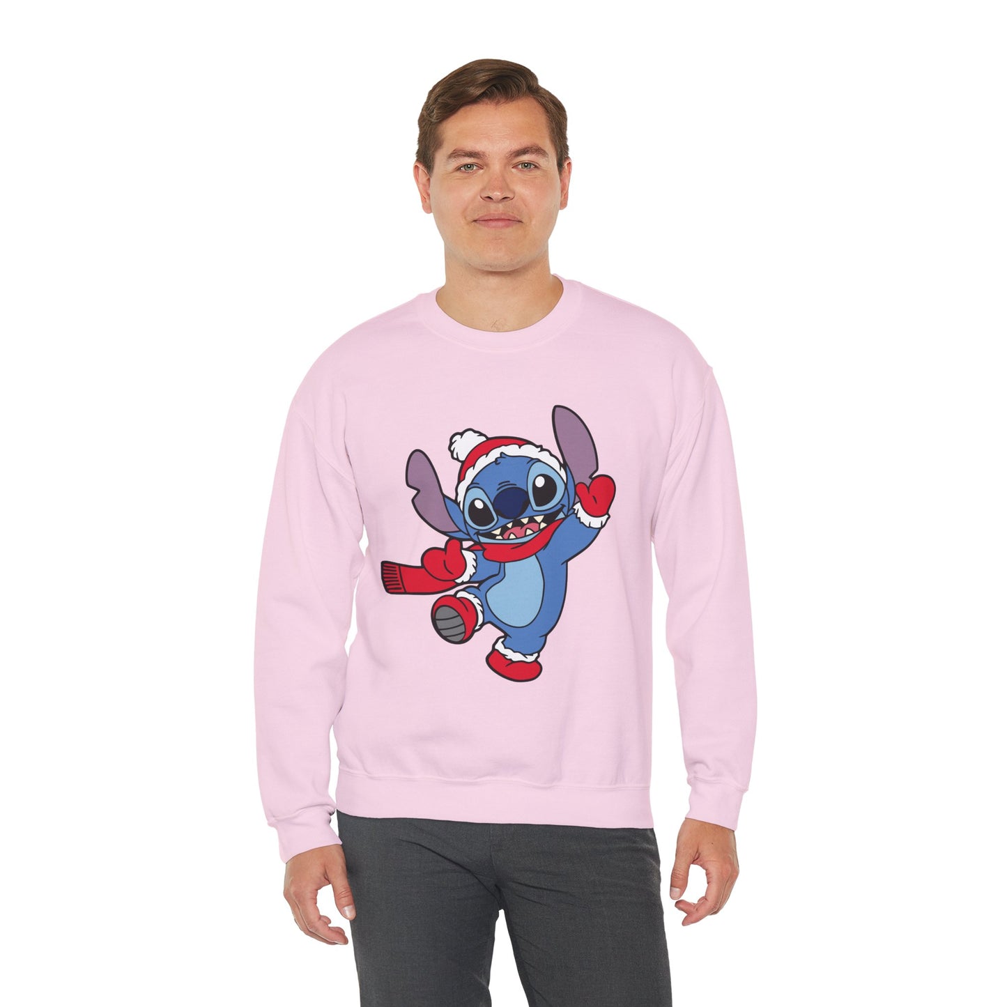 Festive Alien Christmas Crewneck – Cute Blue Alien Holiday Sweatshirt (Unisex)