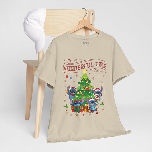 The Most Wonderful Time of the Year Christmas Tee – Cute Holiday Characters Festive Unisex Heavy Cotton T-Shirt