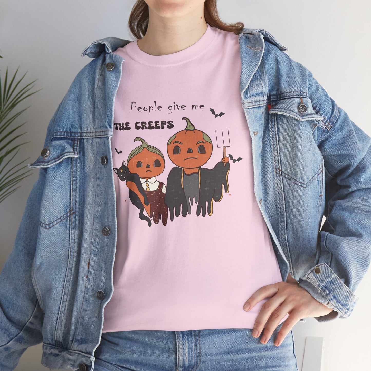 People Give Me The Creeps Unisex Heavy Cotton T-Shirt