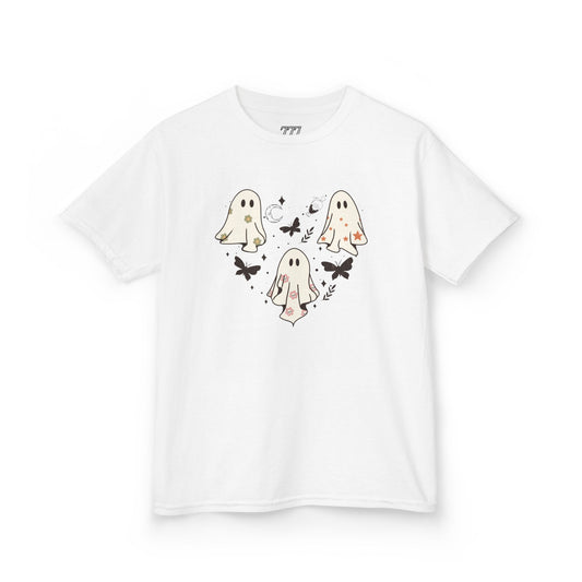 Little Ghost Heart Kids Heavy Cotton T-Shirt