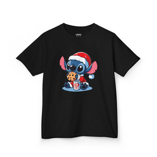 Saint Stitch Christmas Kids T-Shirt – Cute Holiday Alien Heavy Cotton Tee