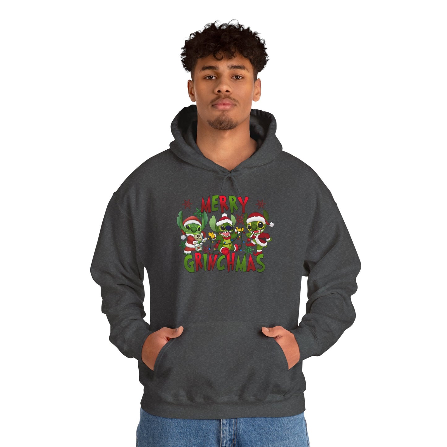Merry Grinchmas Hoodie – Funny Christmas Unisex Heavy Blend Holiday Sweatshirt