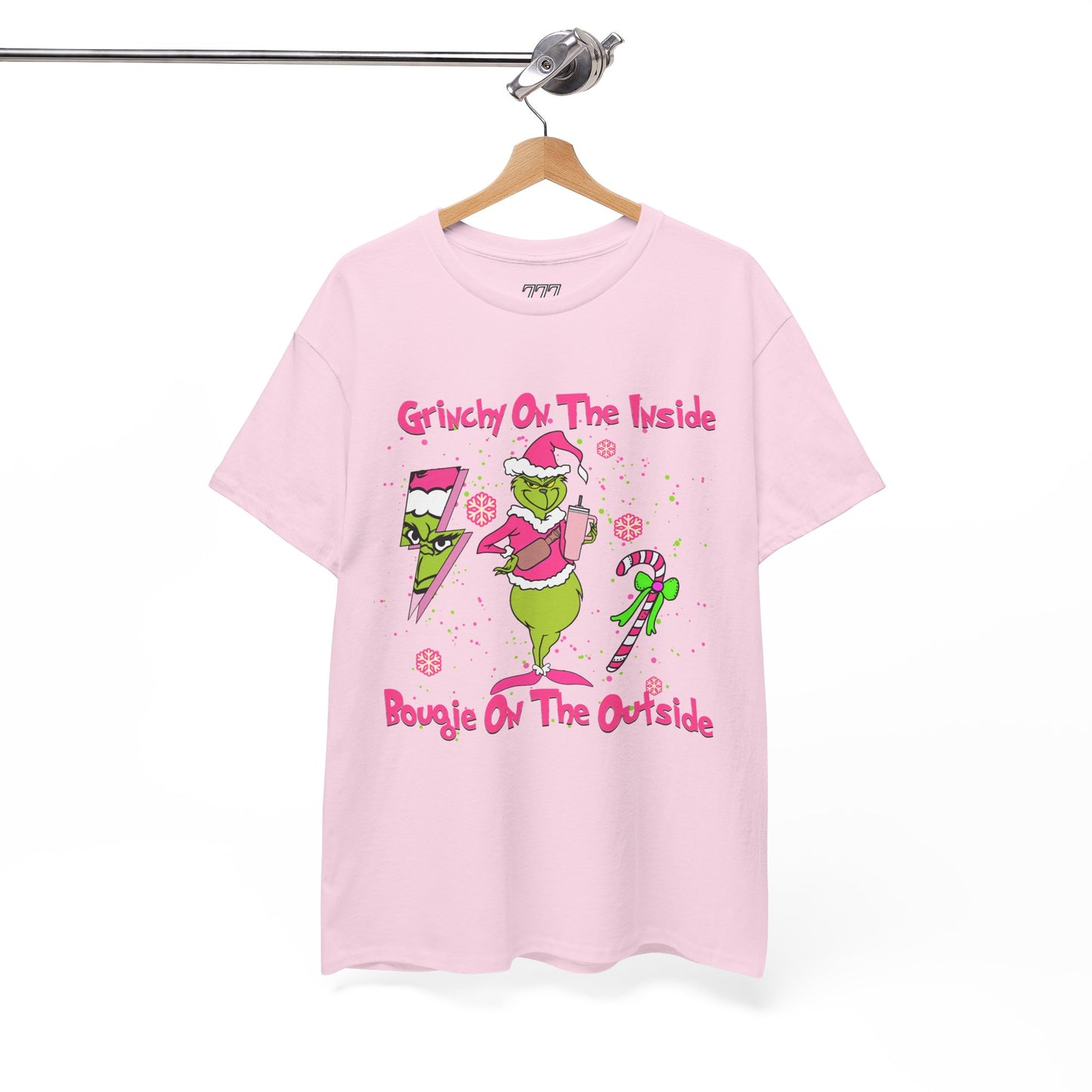 Grinchy On The Inside, Bougie On The Outside Unisex Heavy Cotton T-Shirt - Funny Holiday Tee