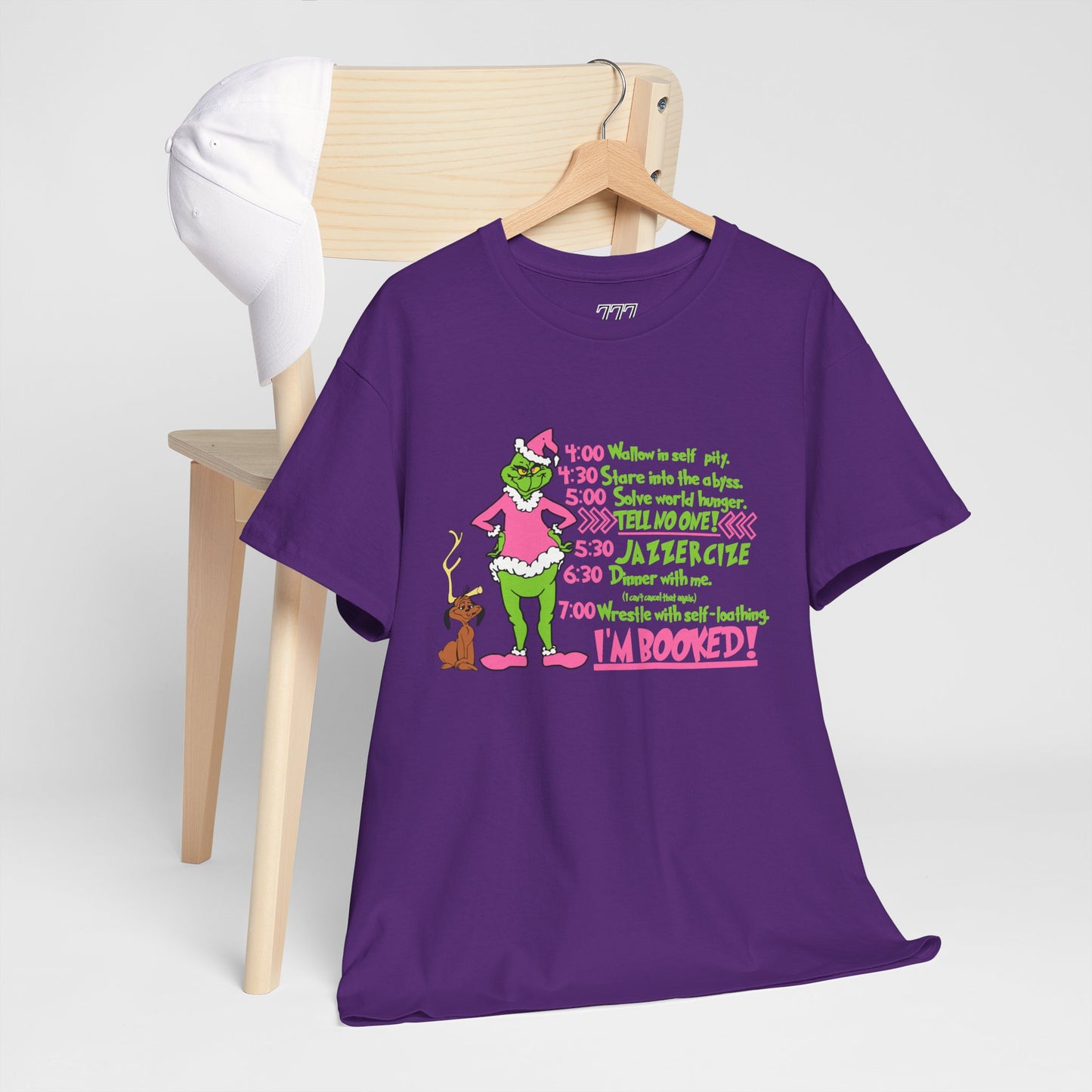 I’m Booked Grinch Schedule Funny Christmas Tee Unisex Heavy Cotton T-Shirt