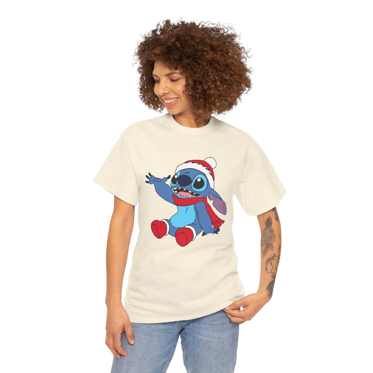 Jolly Alien Christmas T-Shirt – Cute Blue Alien Holiday Graphic Tee (Unisex)