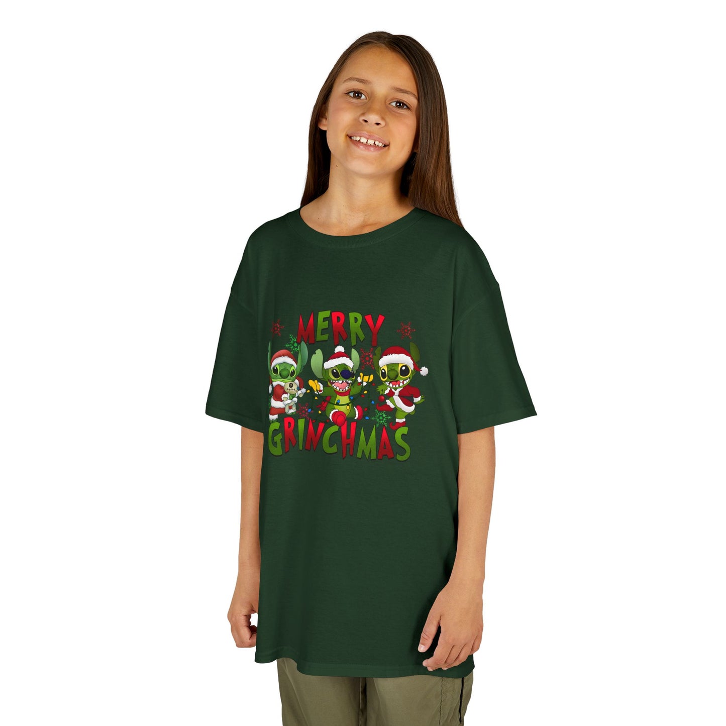 Merry Grinchmas Kids T-Shirt – Funny Christmas Heavy Cotton Holiday Tee