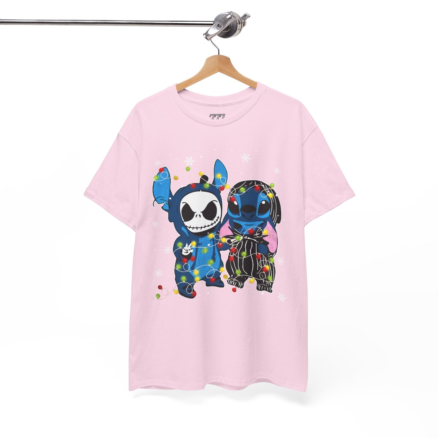 Cute Holiday Duo Christmas Unisex Heavy Cotton T-Shirt – Cartoon Alien & Skeleton Festive Tee