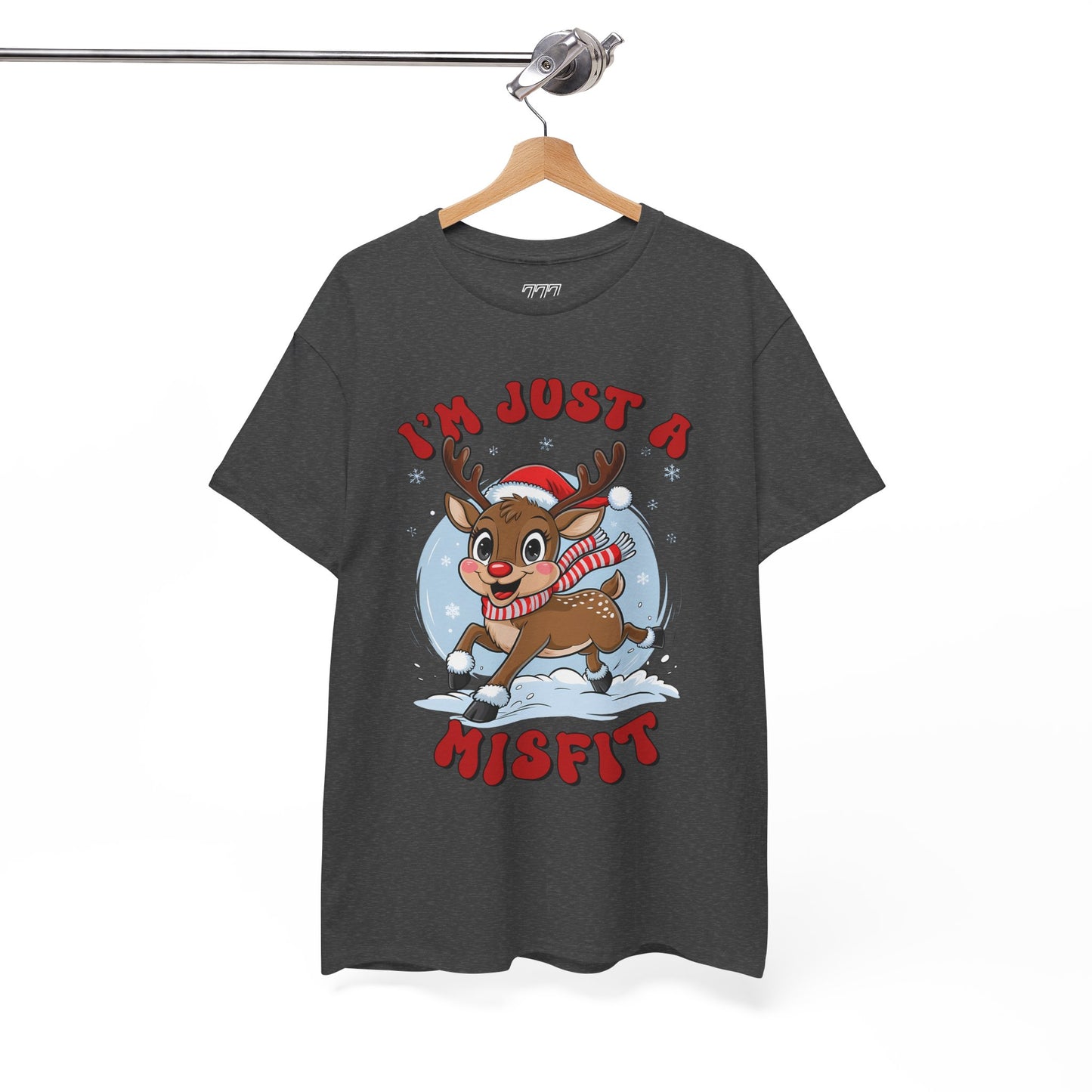 I’m Just a Misfit Unisex Heavy Cotton T-Shirt – Cute Christmas Reindeer Holiday Tee