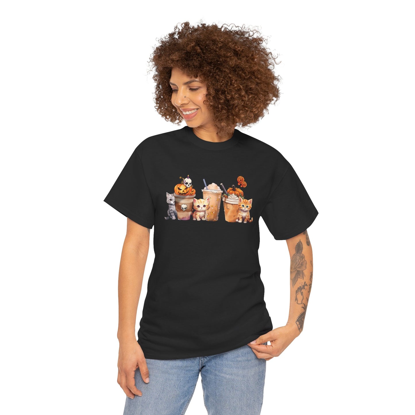 Coffee & Cats Unisex Heavy Cotton T-Shirt