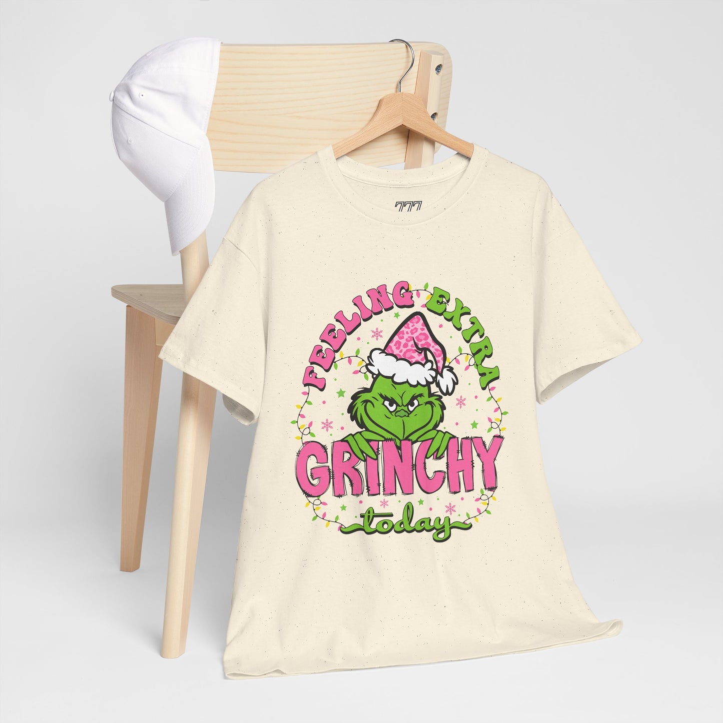 Feeling Extra Grinchy Today Funny Christmas Grinch-Inspired Holiday Tee – Pink Santa Festive Unisex Heavy Cotton T-Shirt