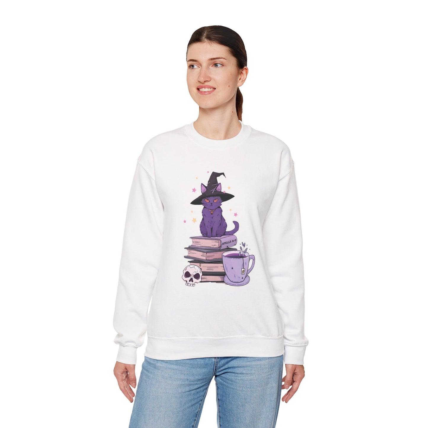 Cat Witch Women’s Heavy Blend Crewneck Sweatshirt