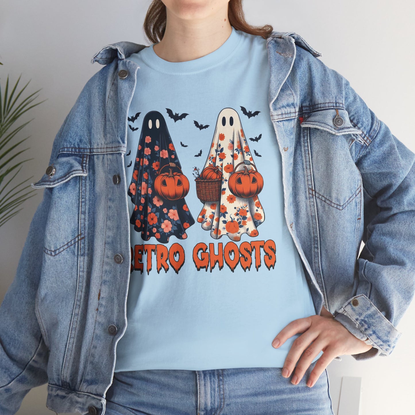 Retro Ghosts Unisex Heavy Cotton T-Shirt