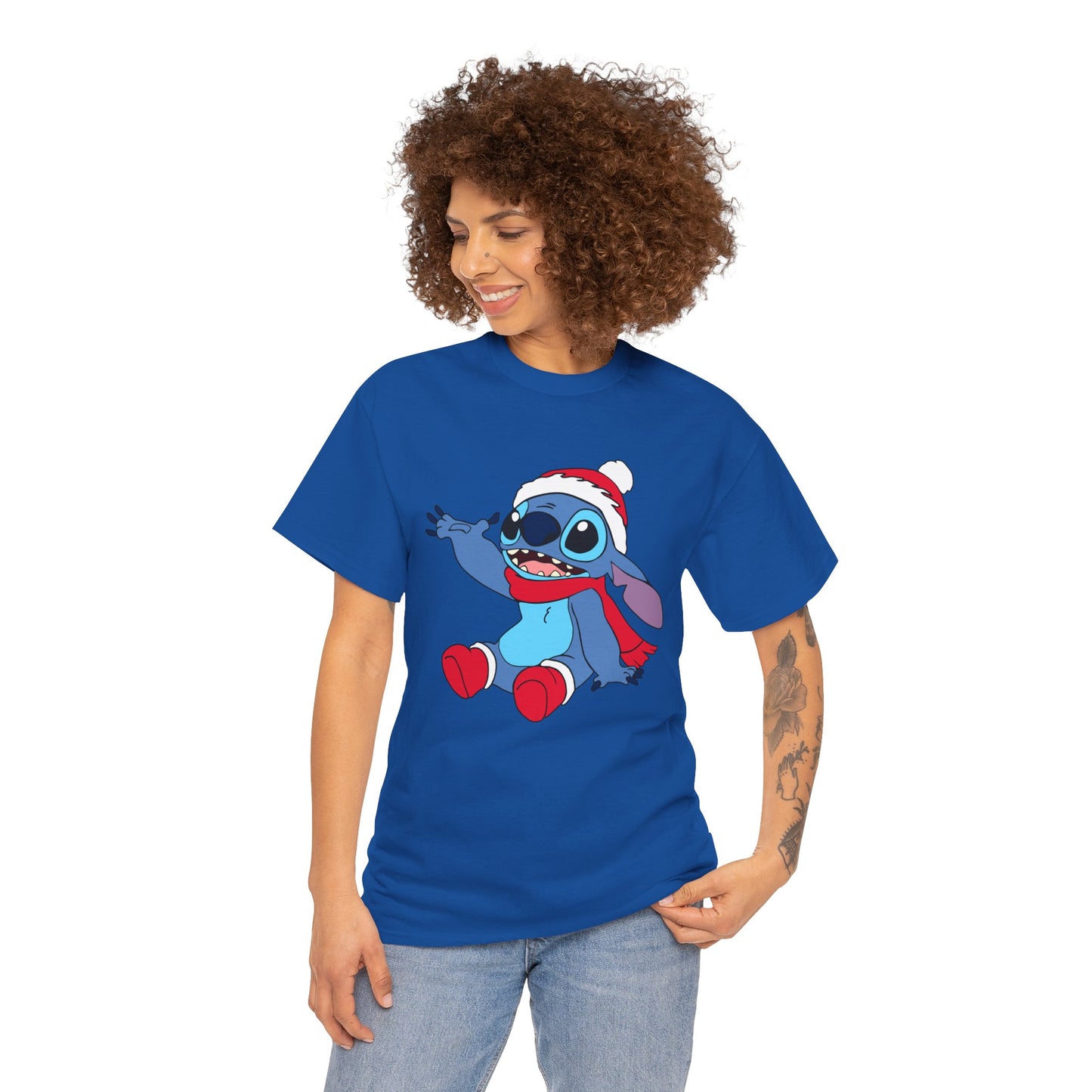 Jolly Alien Christmas T-Shirt – Cute Blue Alien Holiday Graphic Tee (Unisex)