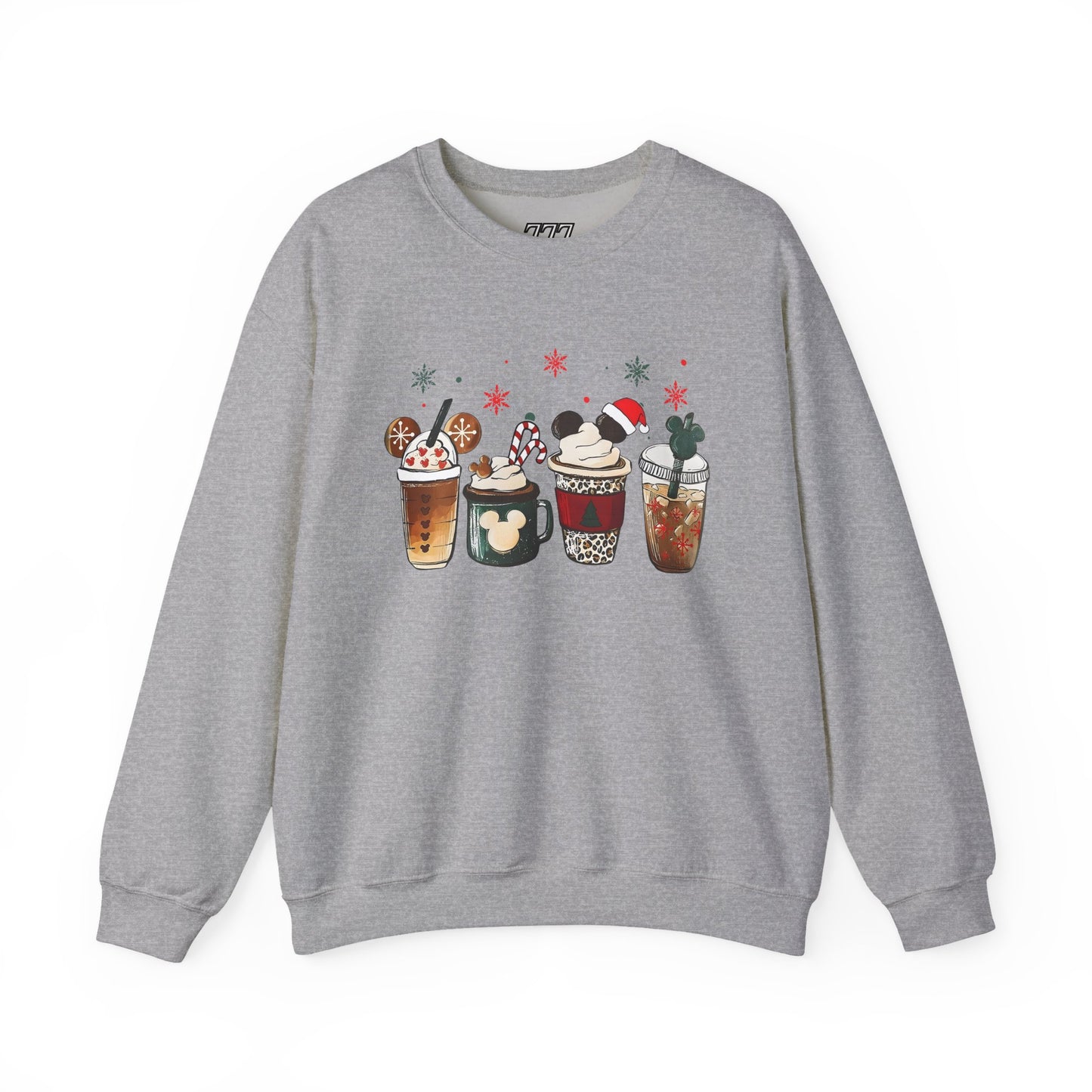 Christmas Coffee Lovers Crewneck – Cute Holiday Drink Art Sweatshirt (Unisex)