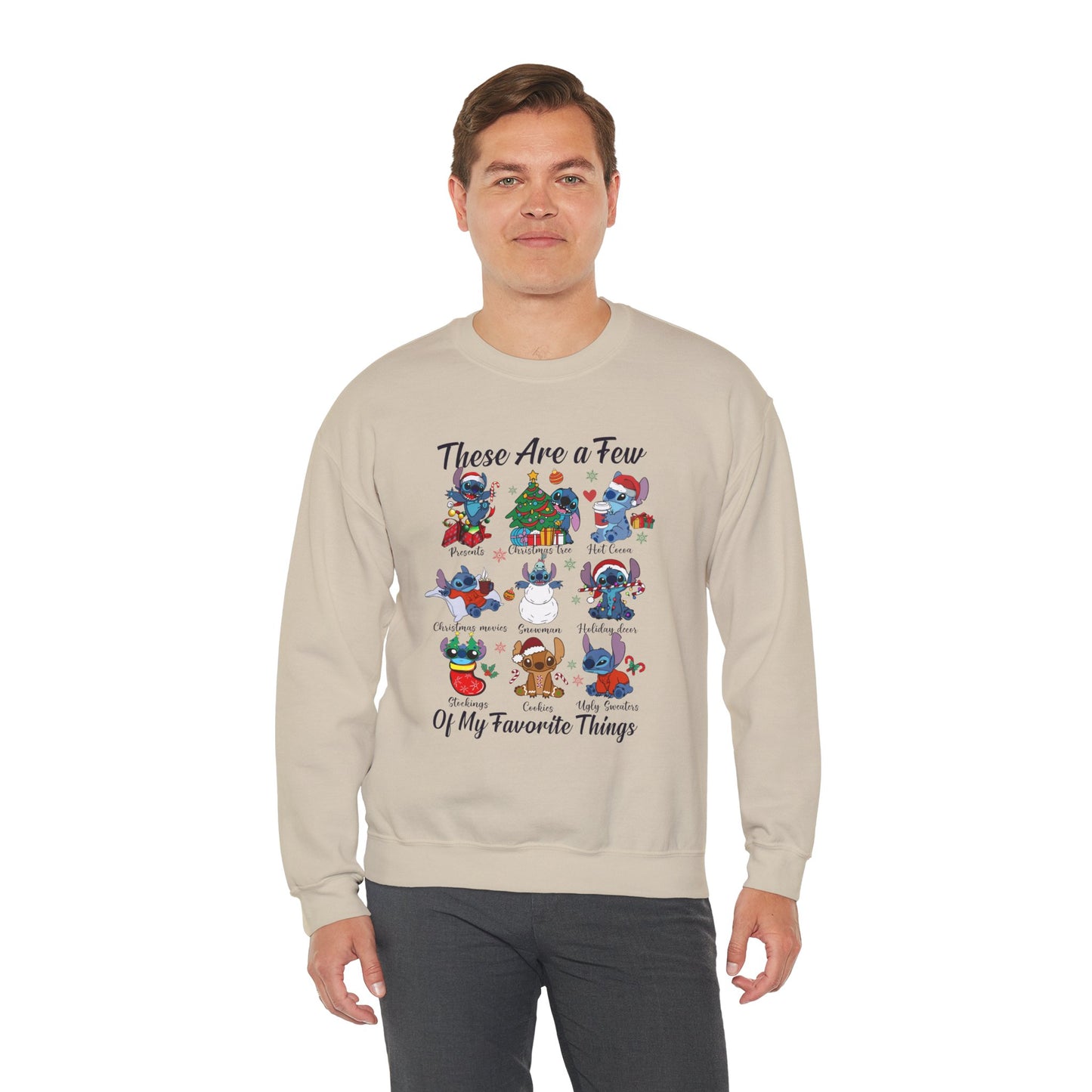 These Are a Few of My Favorite Things Christmas Characters Holiday Sweatshirt – Cute Festive Unisex Heavy Blend Crewneck