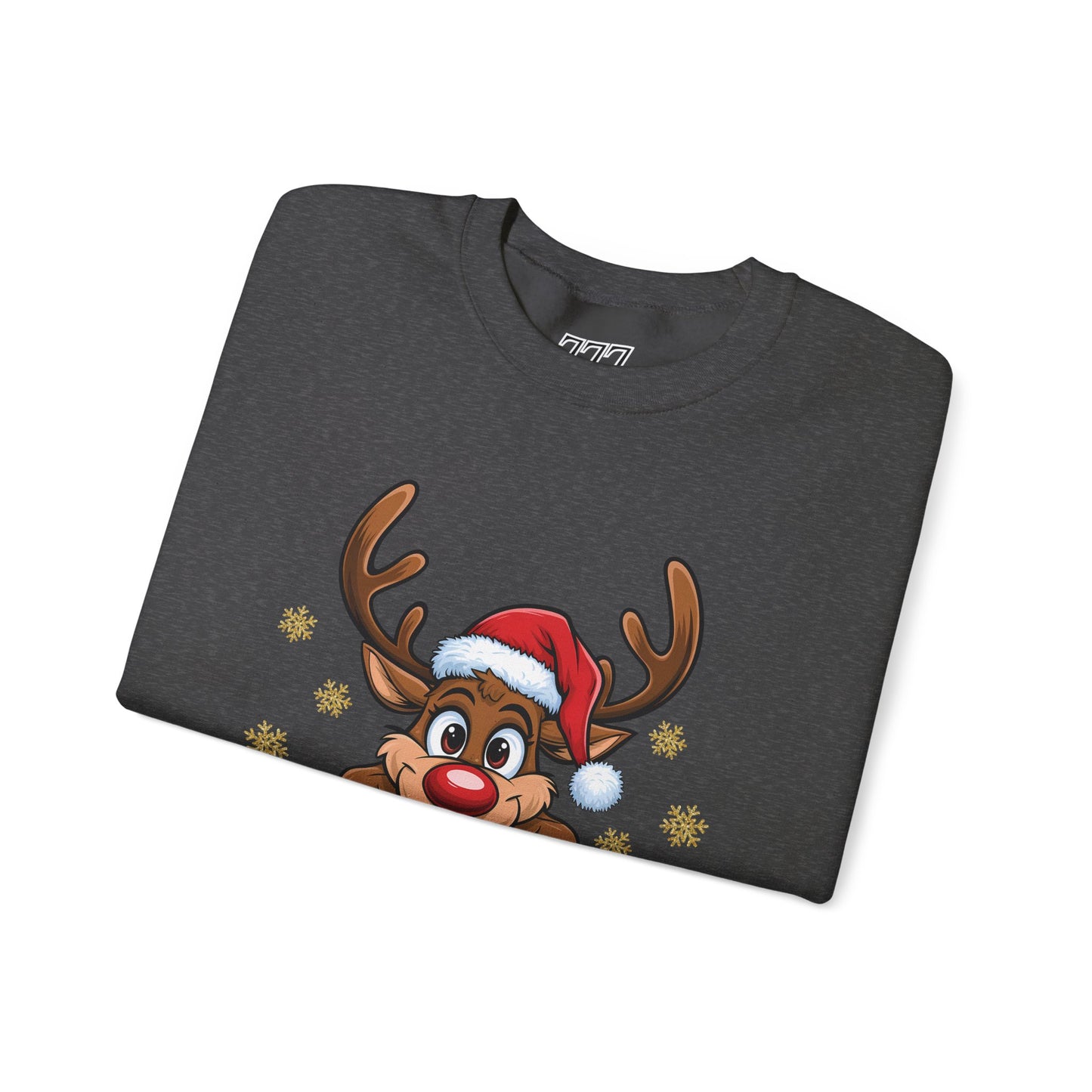 Merry & Bright Unisex Heavy Blend Crewneck Sweatshirt – Cute Christmas Reindeer Holiday Sweater