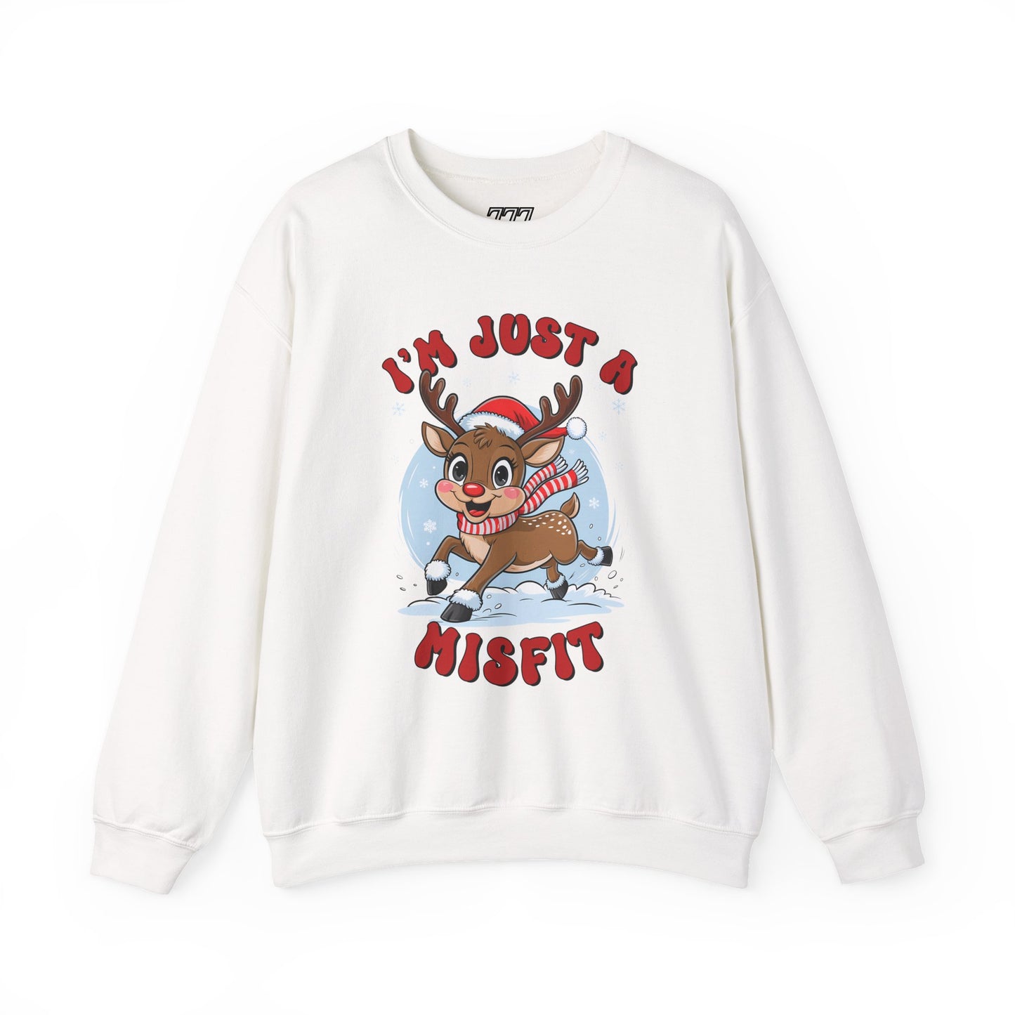 I’m Just a Misfit Unisex Heavy Blend Crewneck Sweatshirt – Cute Christmas Reindeer Holiday Sweater