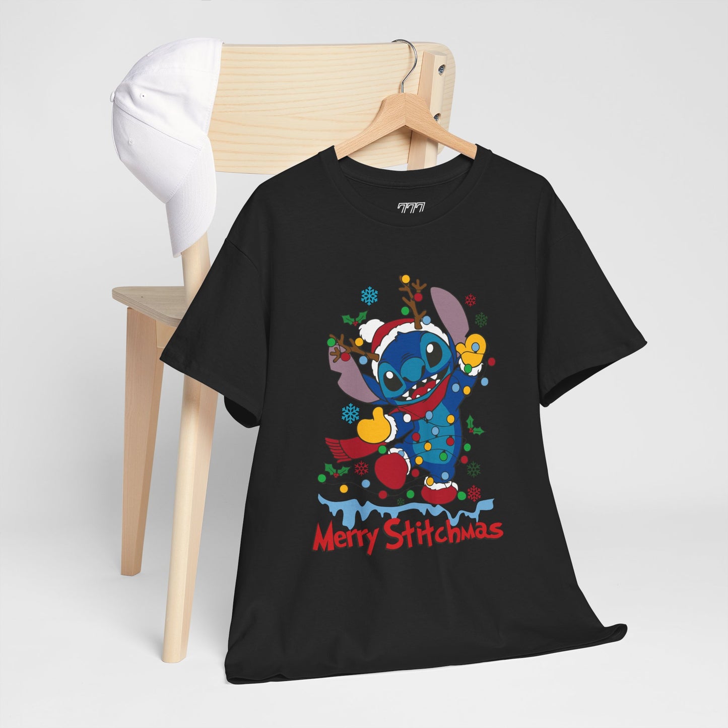 Merry Stitchmas T-Shirt – Cute Holiday Alien Unisex Heavy Cotton Tee