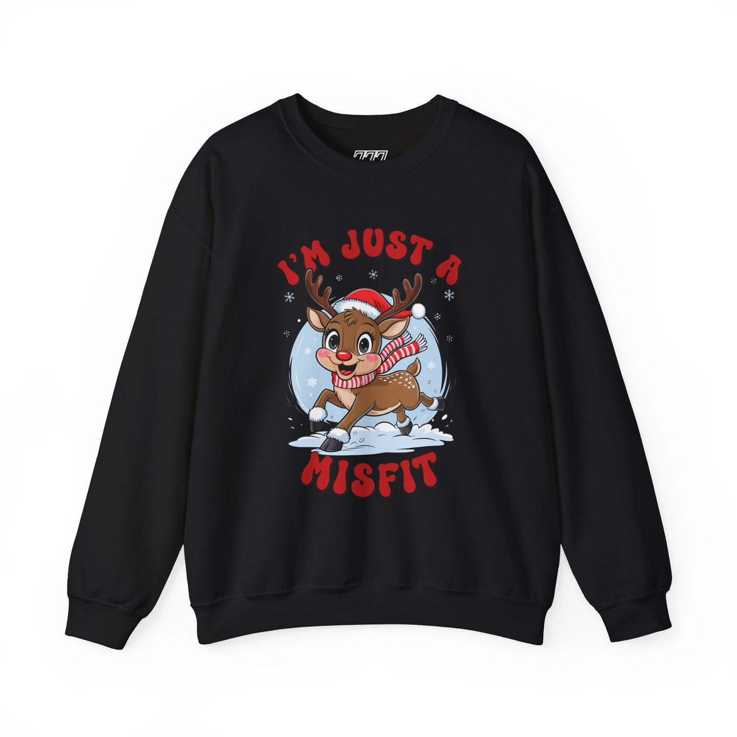I’m Just a Misfit Unisex Heavy Blend Crewneck Sweatshirt – Cute Christmas Reindeer Holiday Sweater