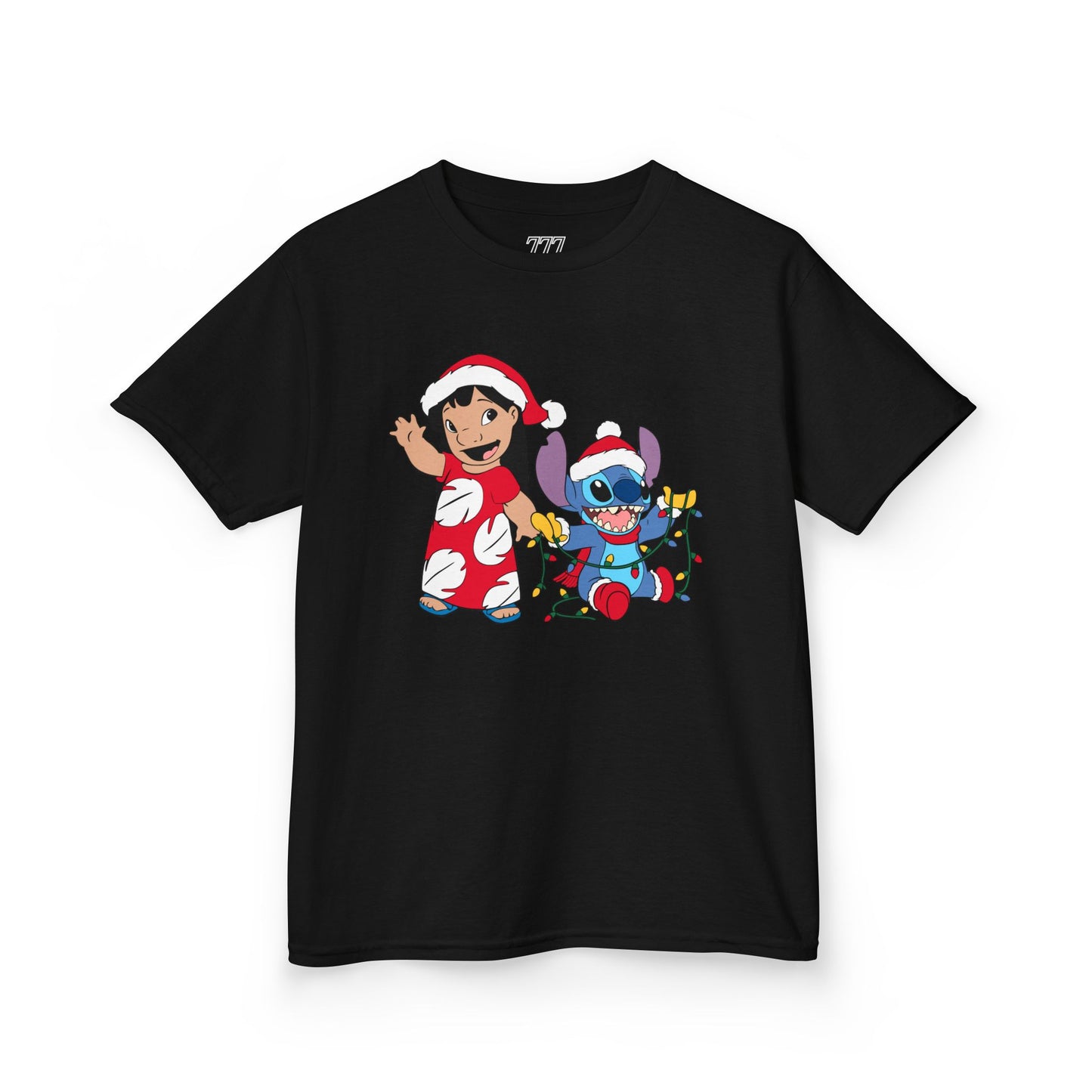 Island Holiday Duo Kids Christmas T-Shirt – Festive Blue Alien & Girl Holiday Tee