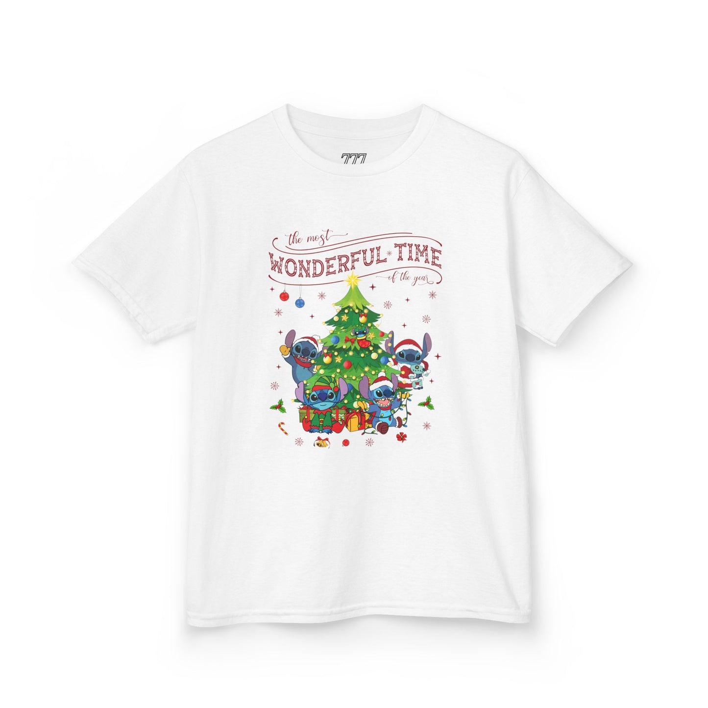 The Most Wonderful Time of the Year Kids Christmas Tee – Cute Holiday Characters Festive Kids Heavy Cotton T-Shirt
