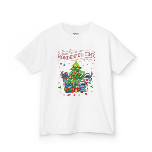 The Most Wonderful Time of the Year Kids Christmas Tee – Cute Holiday Characters Festive Kids Heavy Cotton T-Shirt