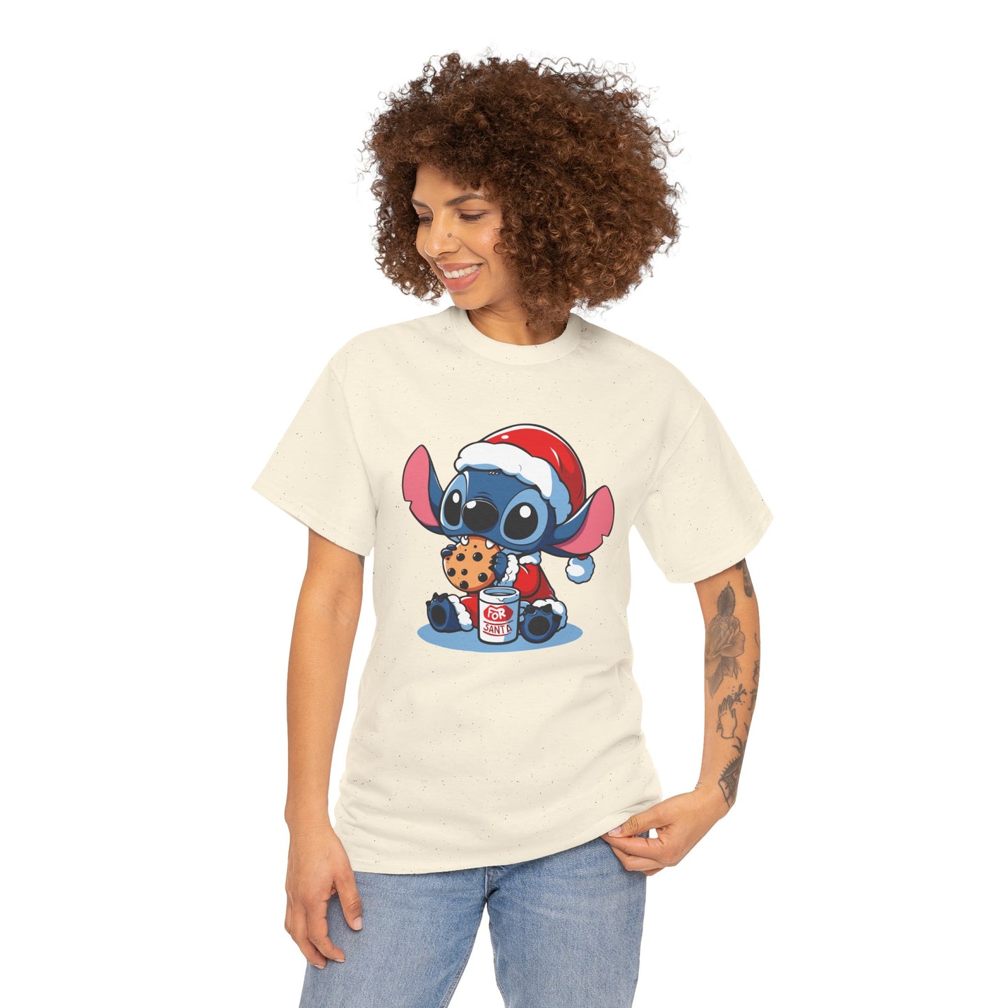 Saint Stitch Christmas T-Shirt – Cute Holiday Alien Unisex Heavy Cotton Tee