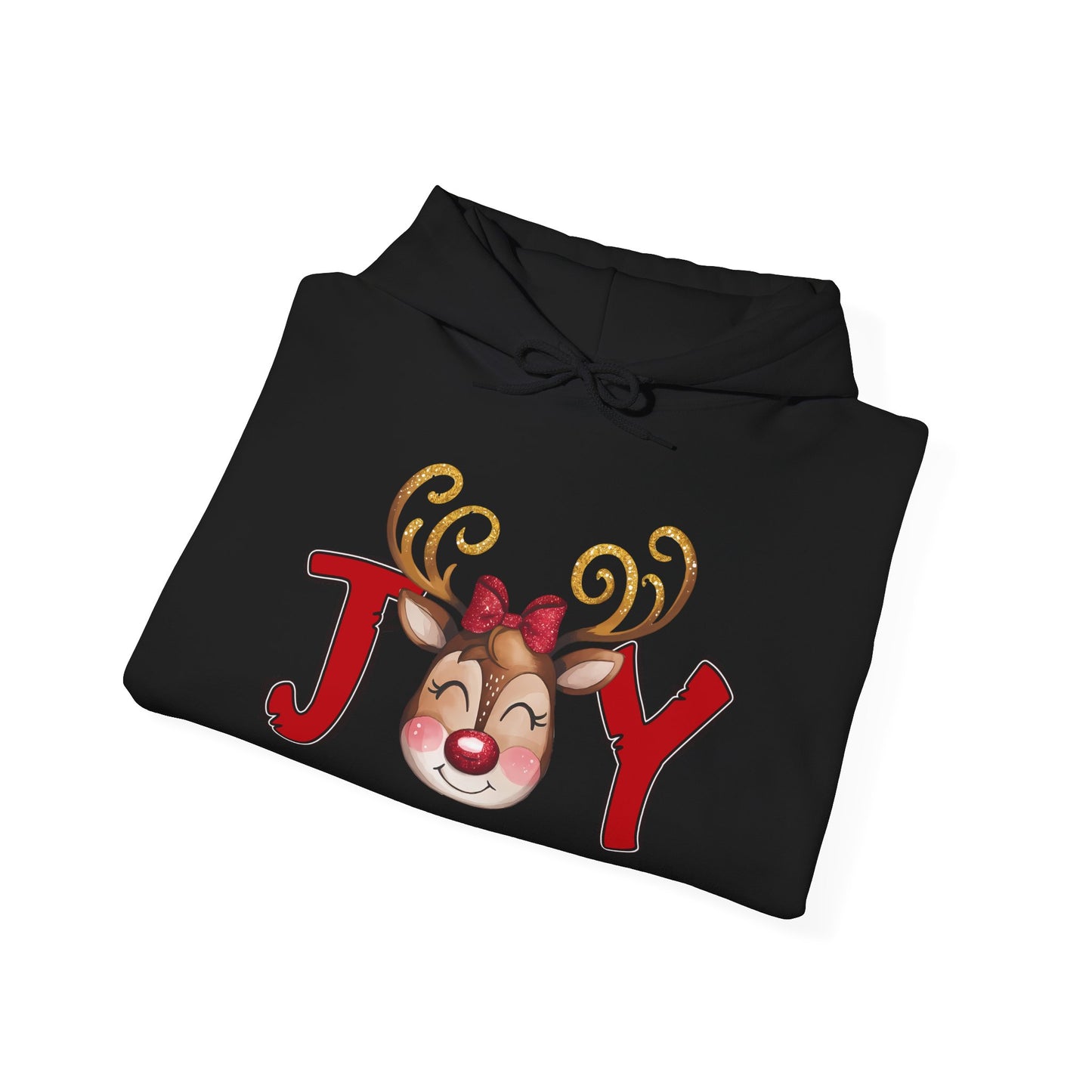 Reindeer Joy Women’s Christmas Hoodie – Cute Holiday Reindeer Heavy Blend Hooded Sweatshirt