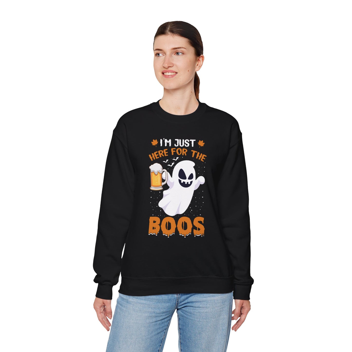 I'm Just Here For The Boos Unisex Heavy Blend Crewneck Sweatshirt