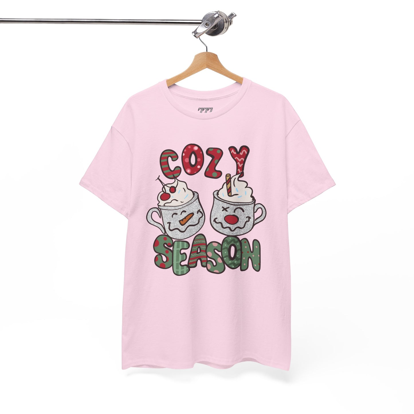 Cozy Season Christmas Unisex Heavy Cotton T-Shirt – Cute Holiday Hot Cocoa Tee